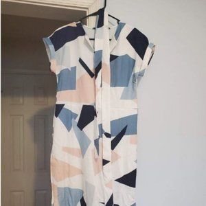 Geo Print Belted Dress